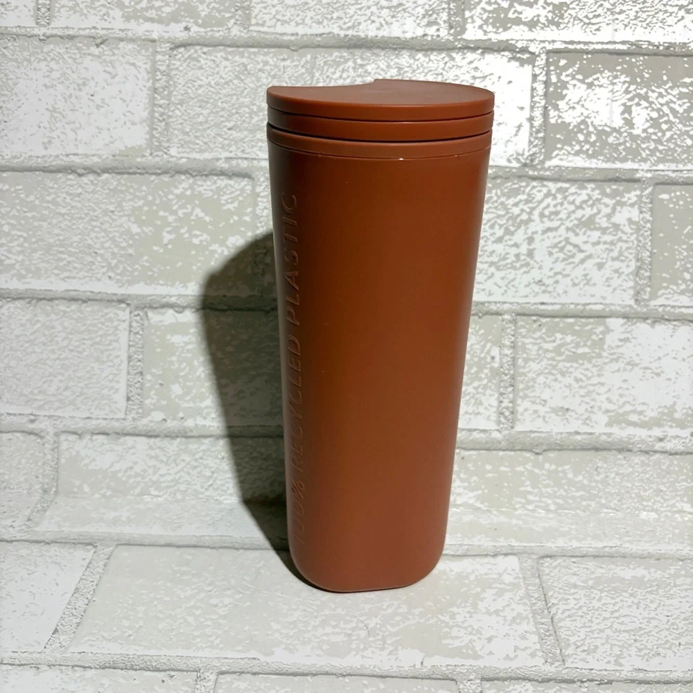 Starbucks 2024 Terracotta Recycled Plastic Triangle Tumbler NEW 16 OZ